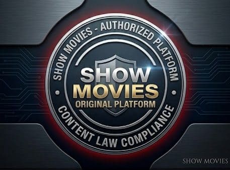شعار حقوق الملكية DMCA منصة شو موفيز الأصلية إضاءة نيون حمراء - Show Movies Official